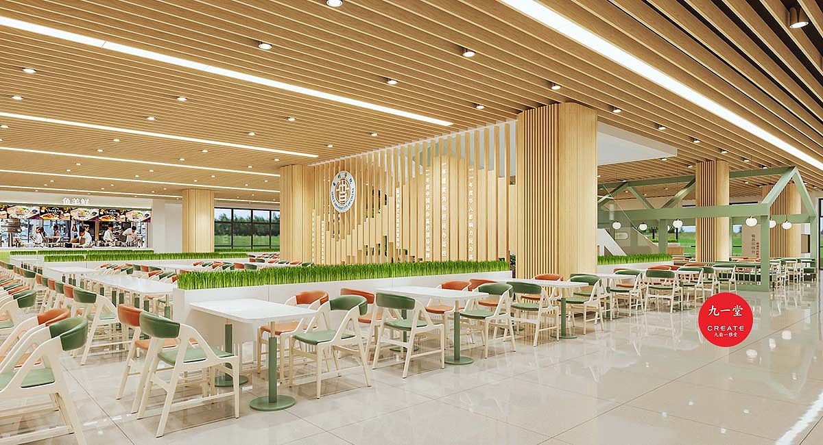 大学食堂室室内大堂设计