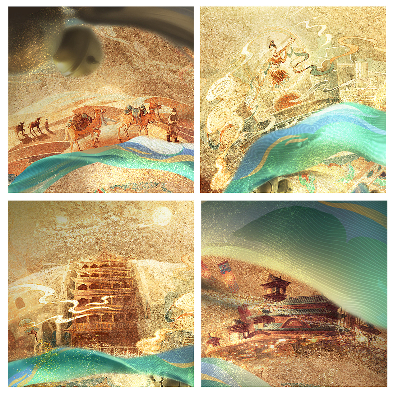 商稿|王者荣耀X敦煌貂蝉KV（图ZMjczNDkxNzI4） - 商业插画 - 站酷设计师摸鱼的大西呱原创素材 - 站酷ZCOOL