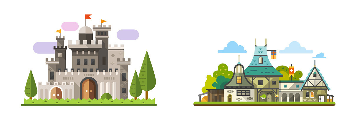 建筑插画（图ZODg4OTg3MTI=） - 商业插画 - 站酷设计师高斌UXD原创素材 - 站酷ZCOOL