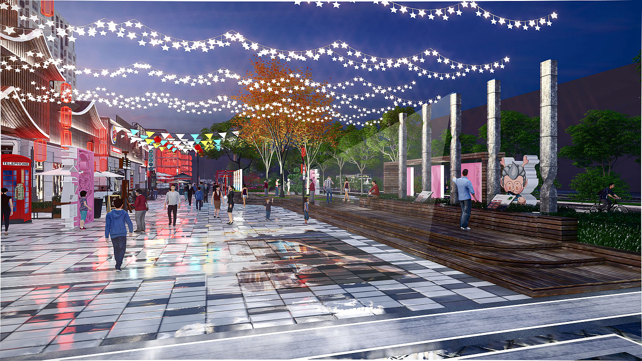 商业街区 lumion效果图