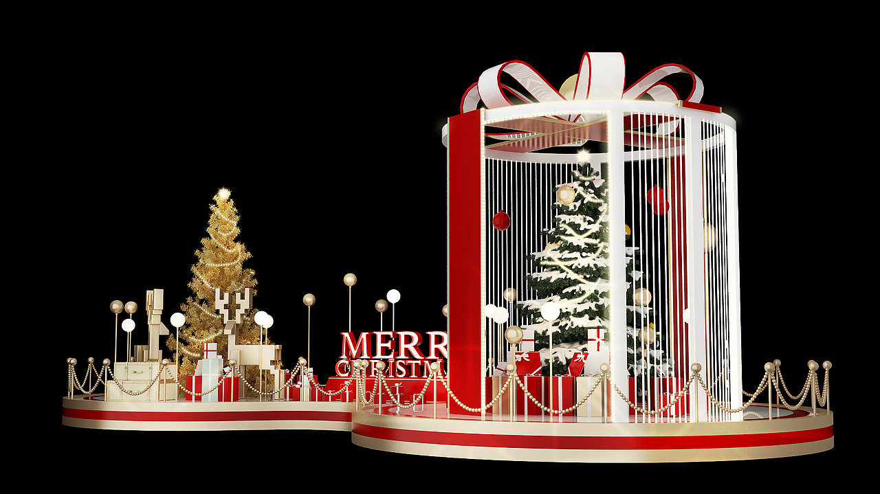 北京五彩城圣诞美陈（图ZOTc3OTA5ODQ=） - 其他三维 - 站酷设计师Double219原创素材 - 站酷ZCOOL