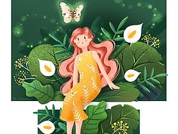 iPad Pro手绘-Butterfly in Forest