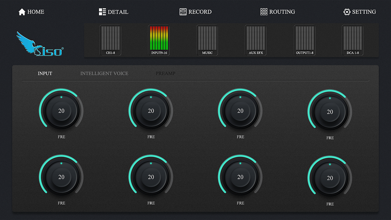 DW100-软件调音台ipad平板电脑UI界面设计
