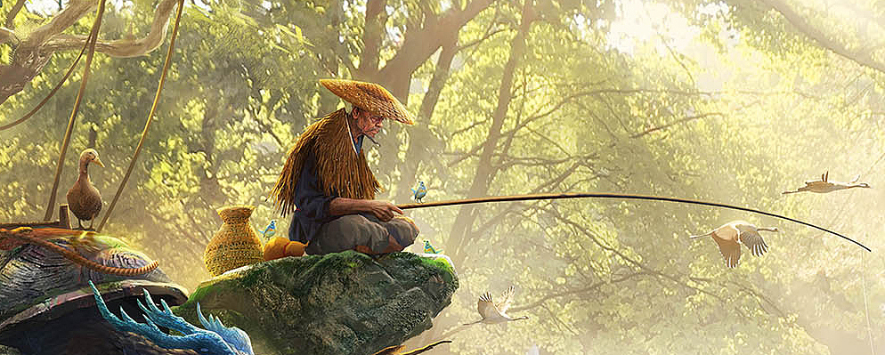 麒麟仙翁釣蘭江－春江水暖（圖ZMjQ5NzMxNzgw） - 創(chuàng)作習作 - 站酷設(shè)計師枯目子原創(chuàng)素材 - 站酷ZCOOL