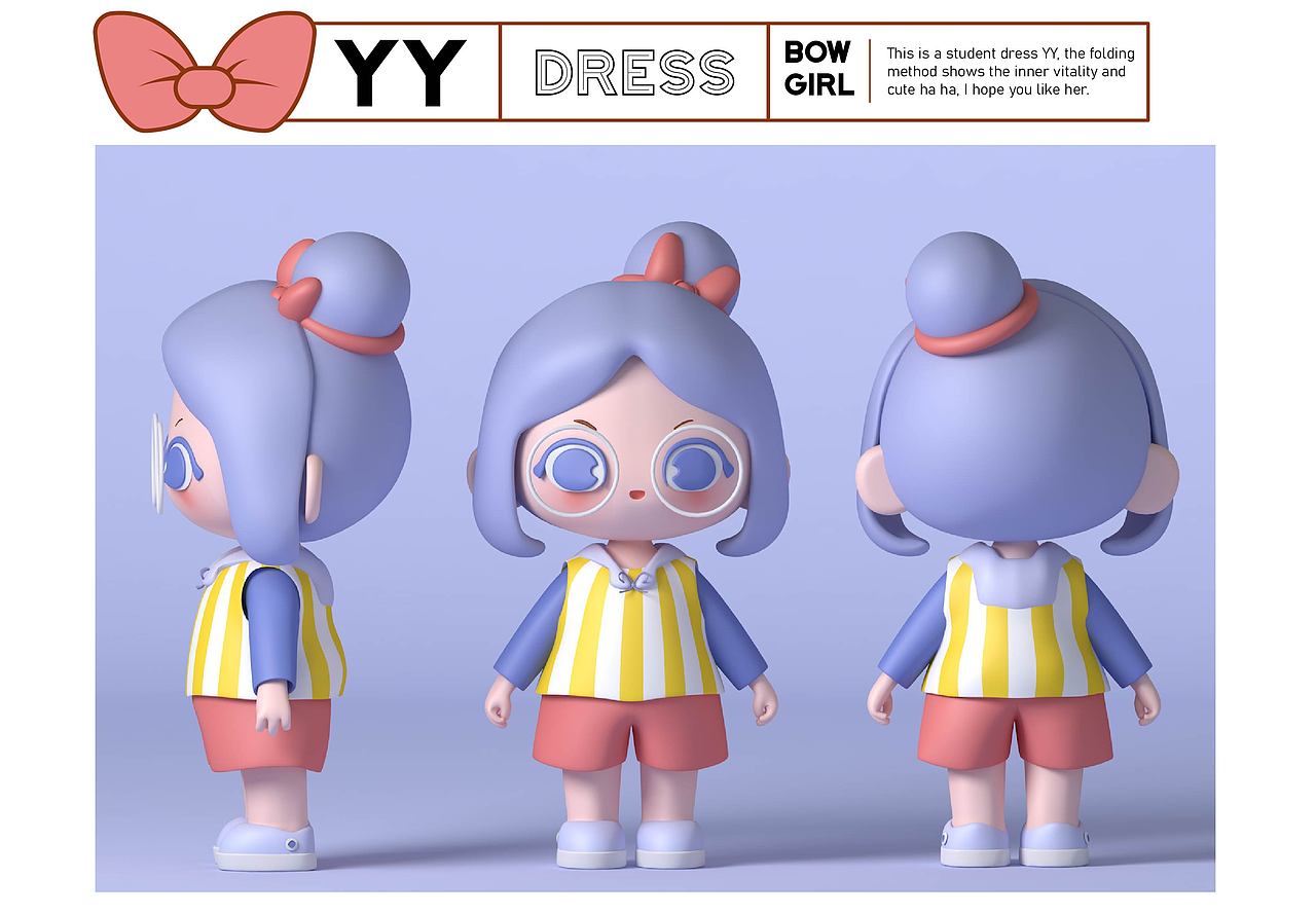 蝴蝶结女孩 | BOW GIRL |原创IP设计（图ZMjc0NjAzODA0） - IP形象 - 站酷设计师兔小颖原创素材 - 站酷ZCOOL