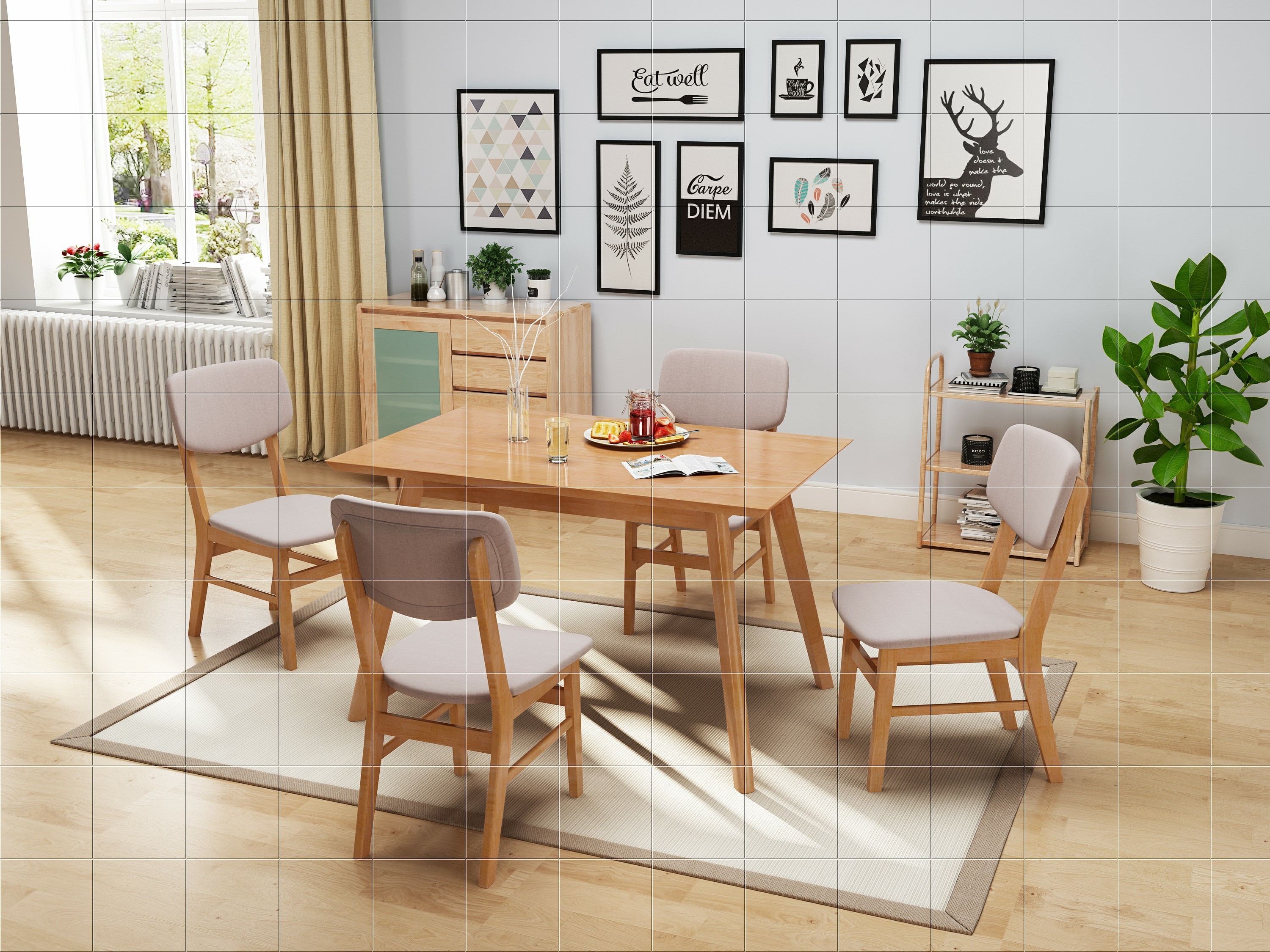 轻奢后现代餐桌椅效果图|三维|其他三维|绘梵空间设计 - 原创作品 - 站酷 (ZCOOL)