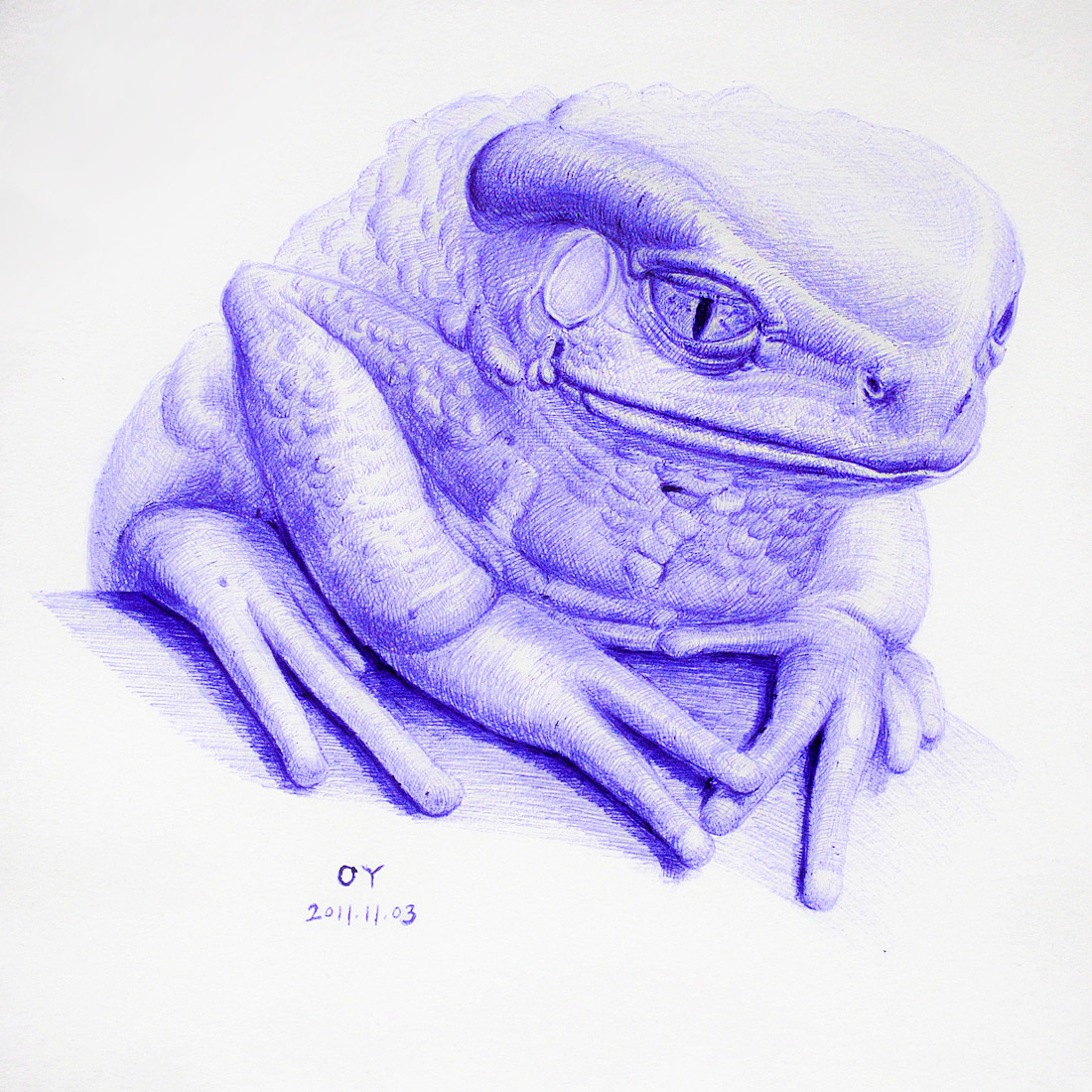 OY圆珠笔画:小猫小狗小青蛙