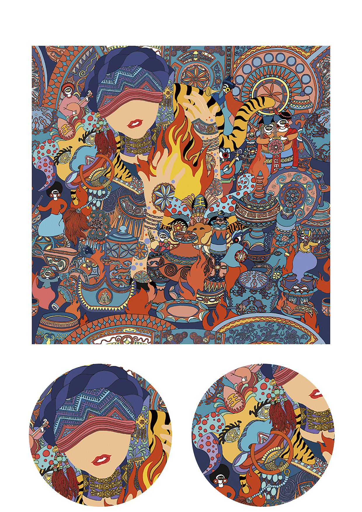彝族文化丝巾设计（图ZMjAyMzU2NzU2） - 商业插画 - 站酷设计师crayon小菠萝原创素材 - 站酷ZCOOL