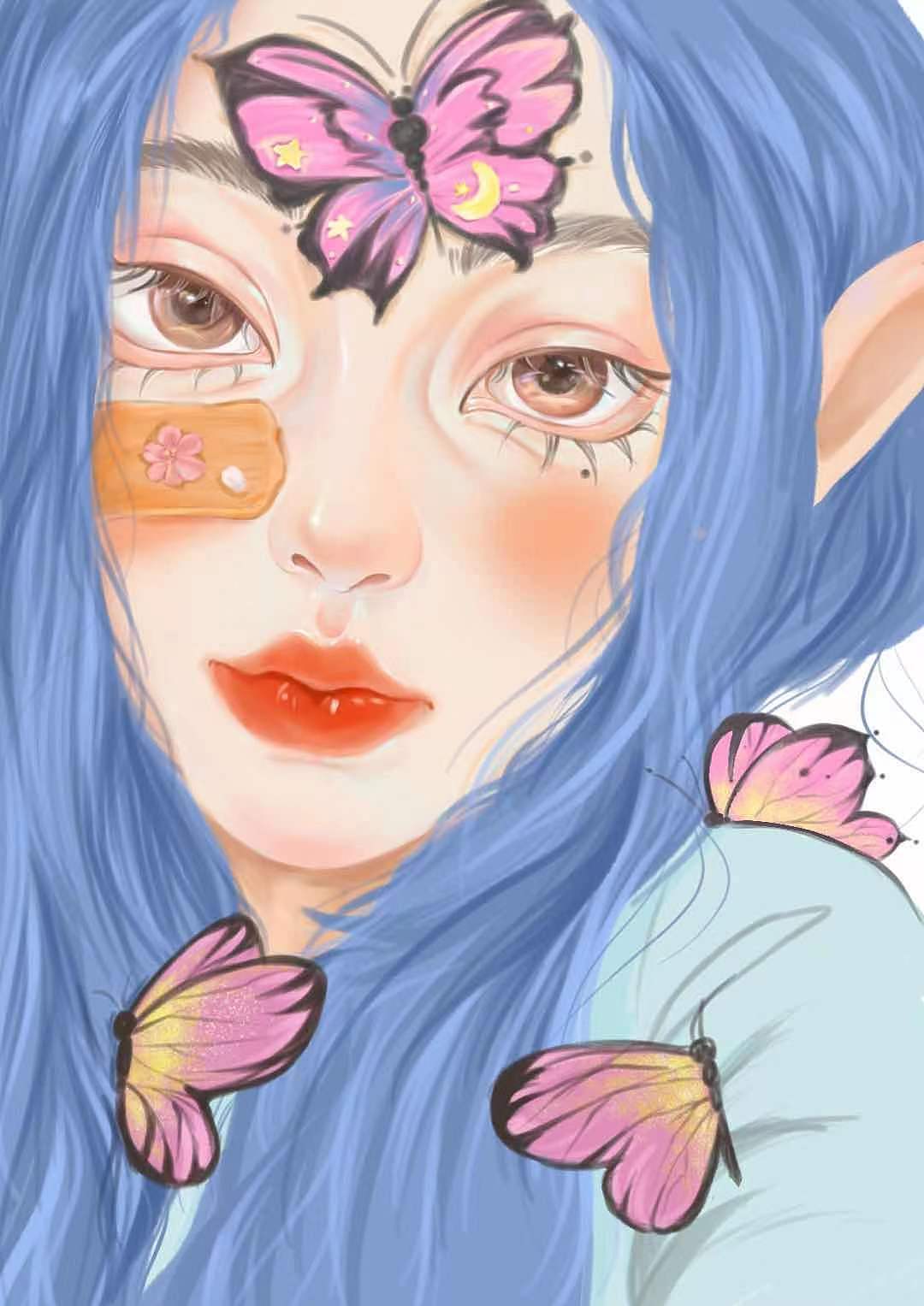 美女插画（图ZMjY2NzQ1OTI0） - 艺术插画 - 站酷设计师Z52446477原创素材 - 站酷ZCOOL