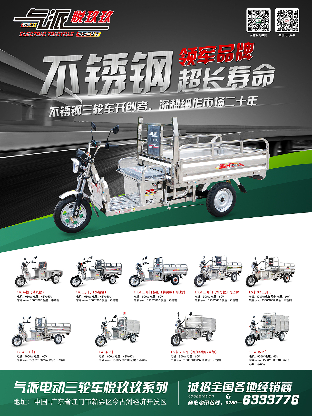 电动三轮车海报宣传