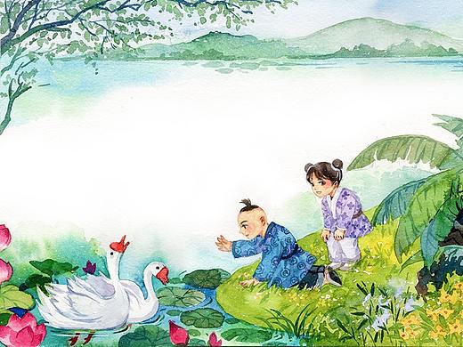 《读古诗，学作文》水彩插画配图 （三）