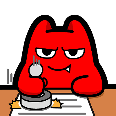 i46【魔鬼猫表情-盖章】#半身 桌子 文件 合同 印章 交易 认同 坏笑