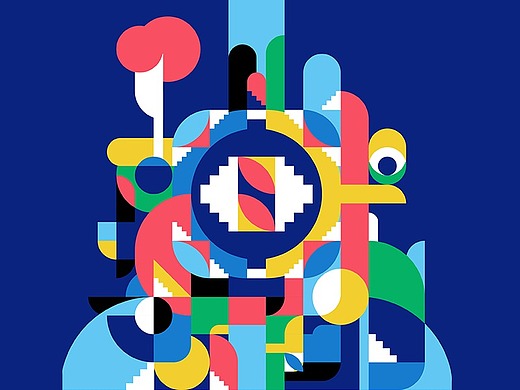 个性几何图形时尚抽象插画系列