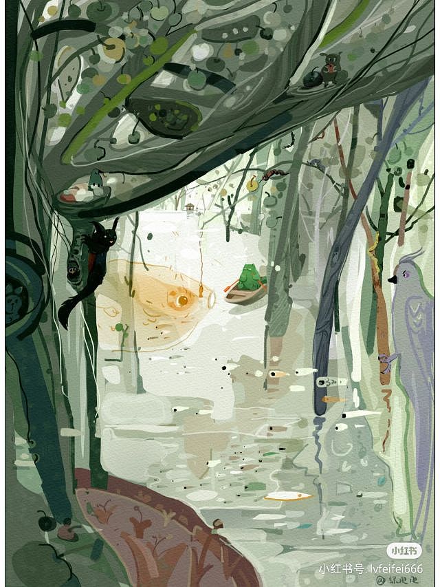 梦奇幻丛林（图ZMzI1NjI3Mzg0） - 绘本 - 站酷设计师绿肥肥原创素材 - 站酷ZCOOL