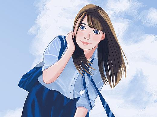 夏日晴空少女