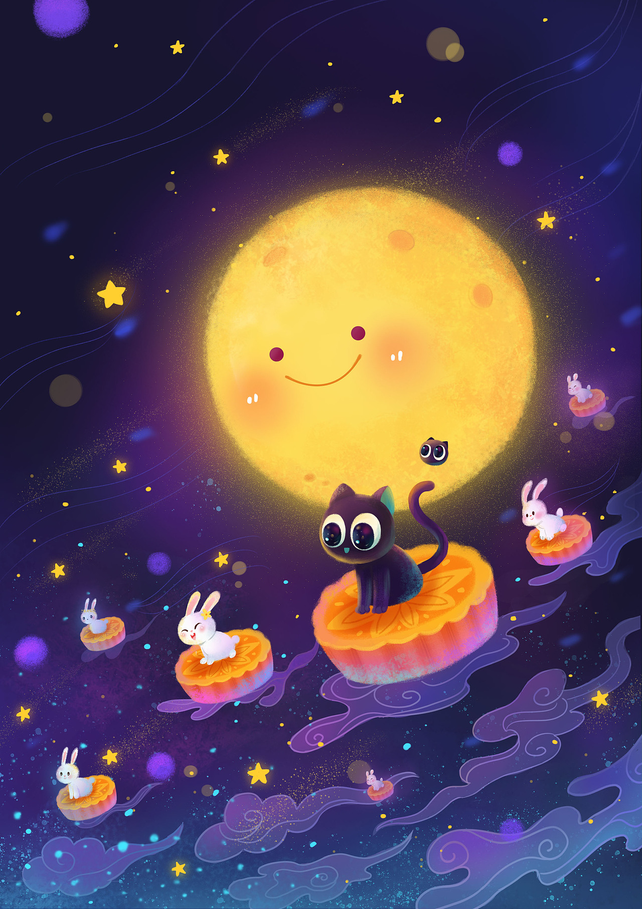 中秋节插画（图ZMTg5Mjk1Mzg0） - 创作习作 - 站酷设计师群群君原创素材 - 站酷ZCOOL