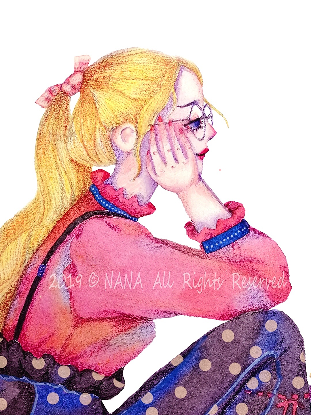 模糊的侧脸少女|插画|创作习作|本娜nana - 原创作品 - 站酷 (zcool)