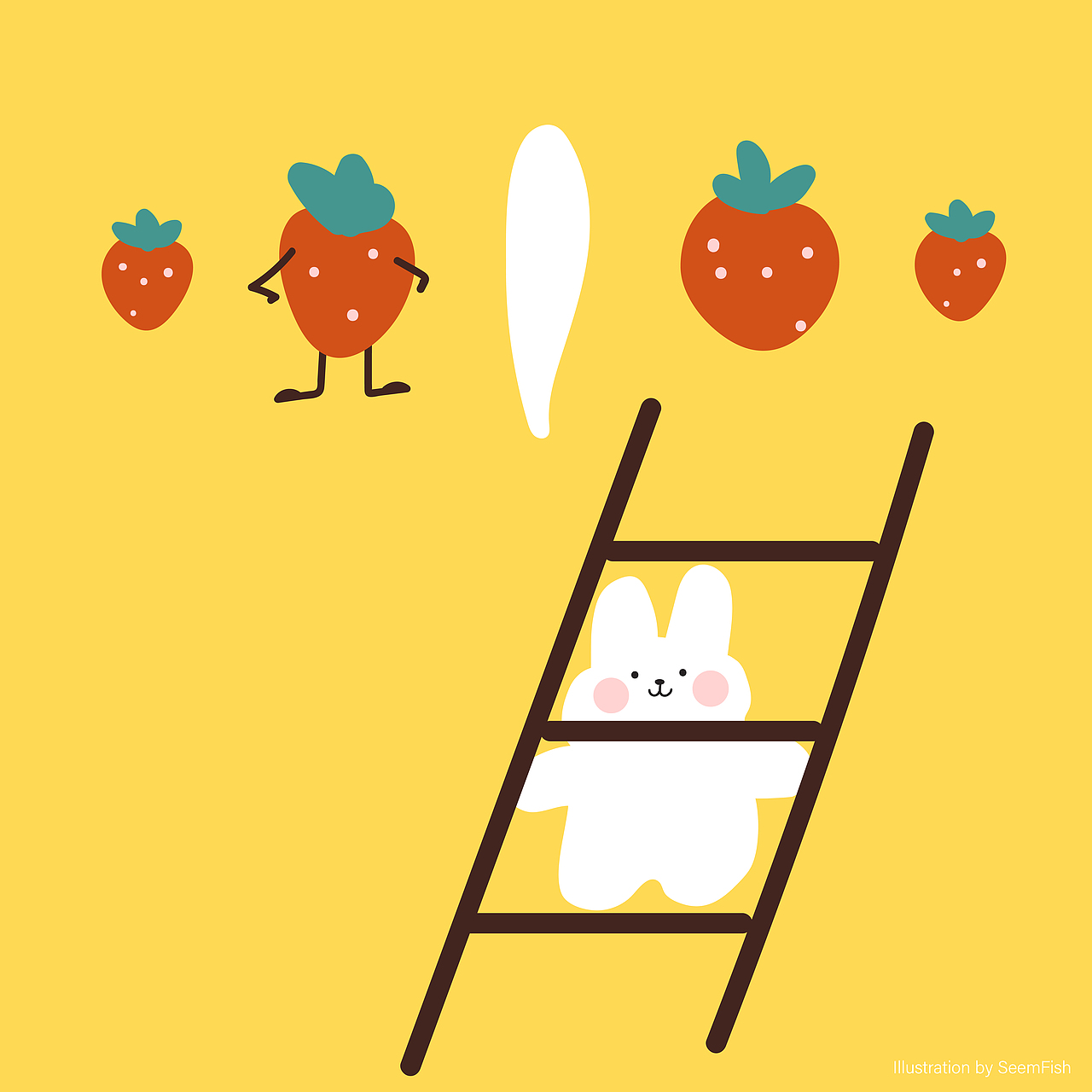 🐰🐰和🍓（图ZMjA0NTM5MDU2） - 商业插画 - 站酷设计师SeemFish原创素材 - 站酷ZCOOL
