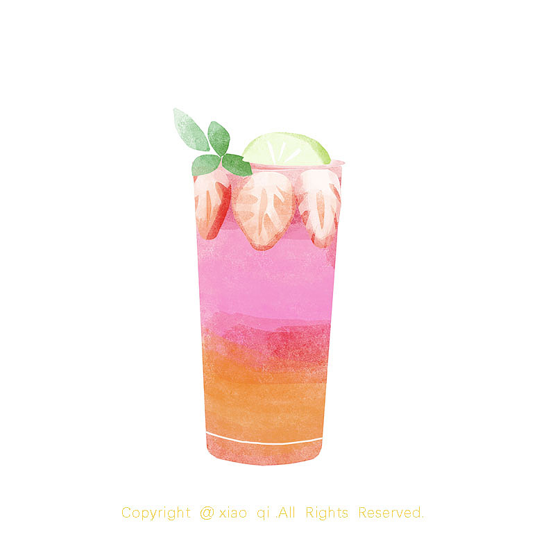 夏日么么茶系列（图ZMTYwMTA0MTk2） - 艺术插画 - 站酷设计师山里小七原创素材 - 站酷ZCOOL