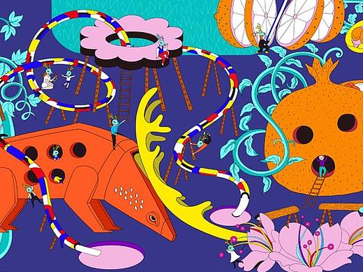 红石公园地图及文创产品（个人主页-ZMzM2OTEzNTY=） - 商业插画 - 站酷设计师韩暴暴原创素材 - 站酷ZCOOL