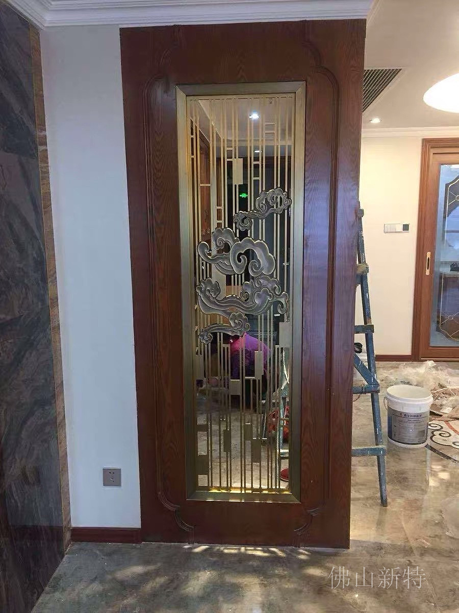 新中式铝合金仿古屏风效果杠杆的