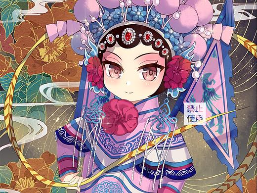 京剧Q版女孩男孩一对