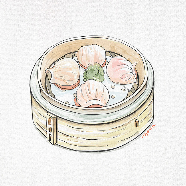 两种风格的虾饺|插画|艺术插画|摘梨_jelly_原创作品-站酷zcool