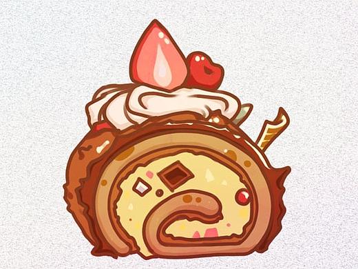 一组小插画-甜品-少女心满满～