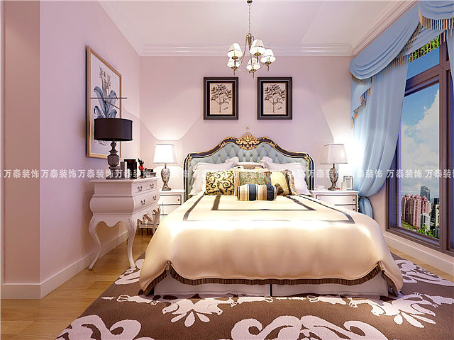 济南奥东花园110平法式风格装修案例|万泰装修公司