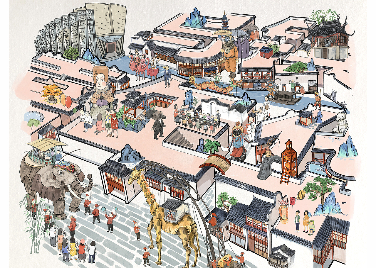 商插——乌镇嘉年华（图ZMjMwMjQ5NDU2） - 商业插画 - 站酷设计师miao9原创素材 - 站酷ZCOOL