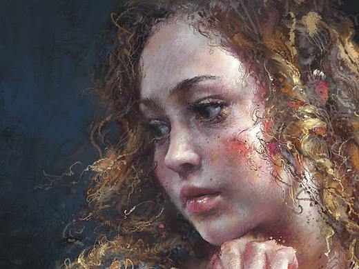 白衣服和卷头发