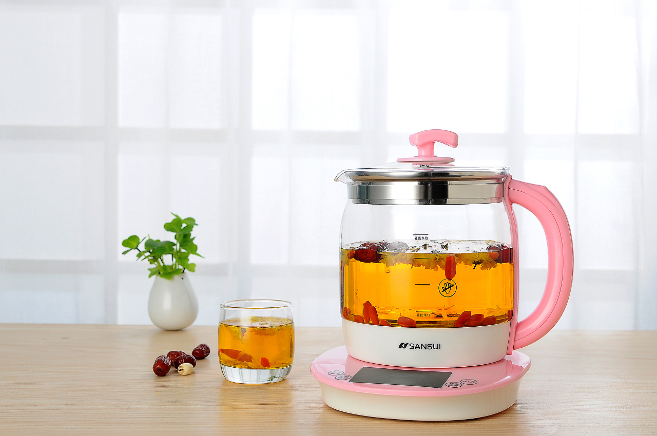 一个小家电类小电器类电烧水壶花茶壶养生壶拍摄原片直出