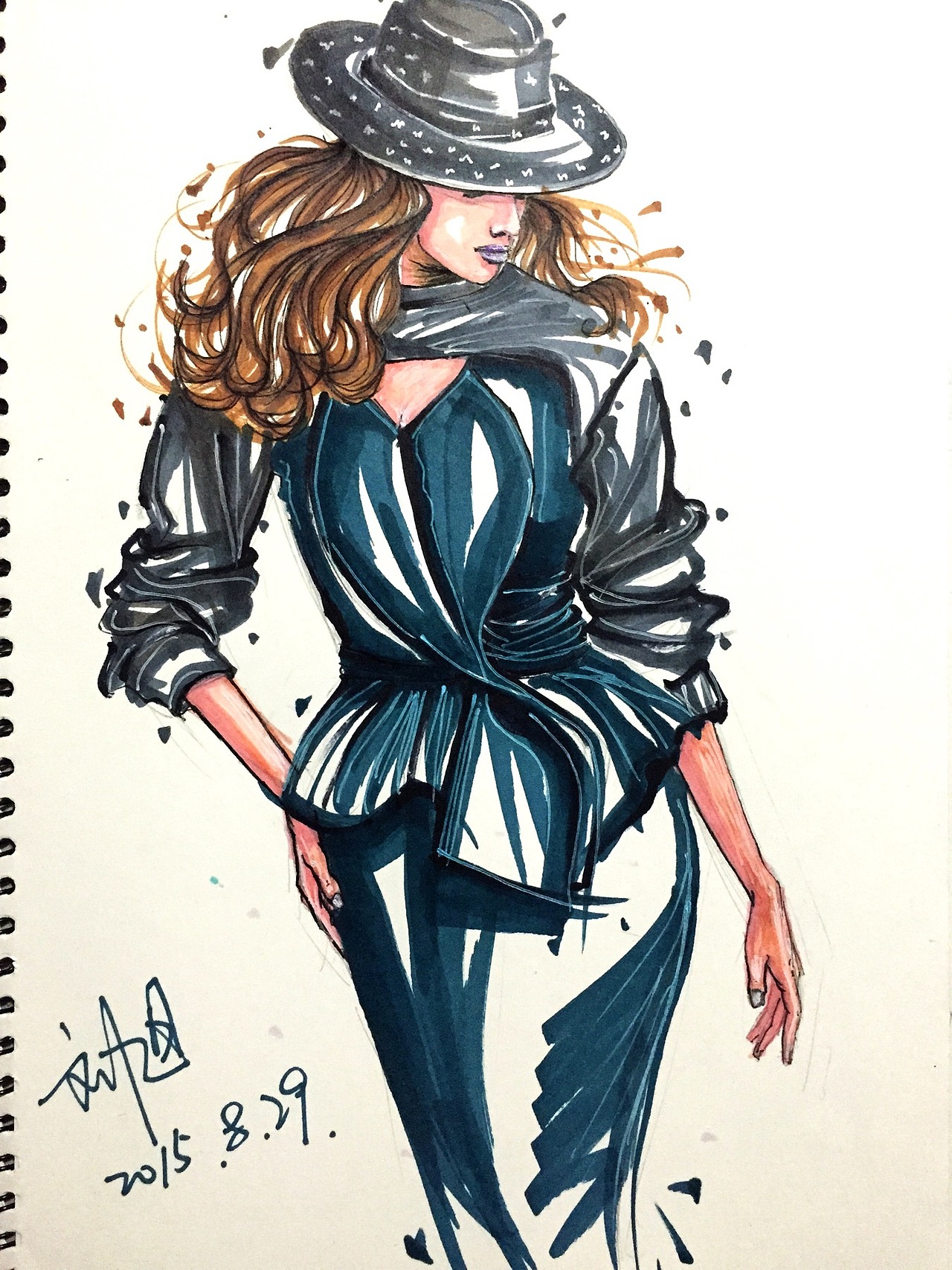 马克笔服装画（图ZMzMxMTUzODg=） - 创作习作 - 站酷设计师wsdaq1原创素材 - 站酷ZCOOL