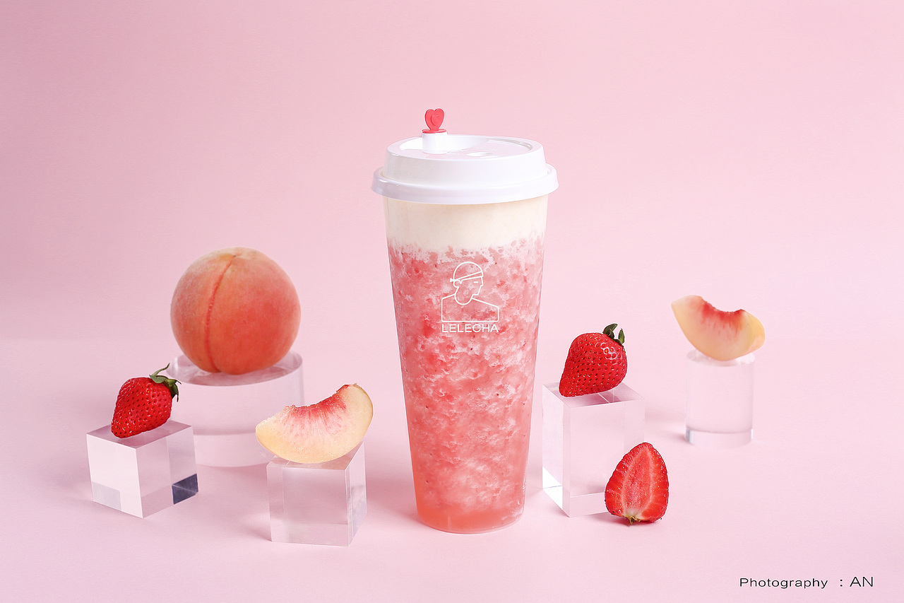 微缩小人摄影  | 一组浅色系水果茶