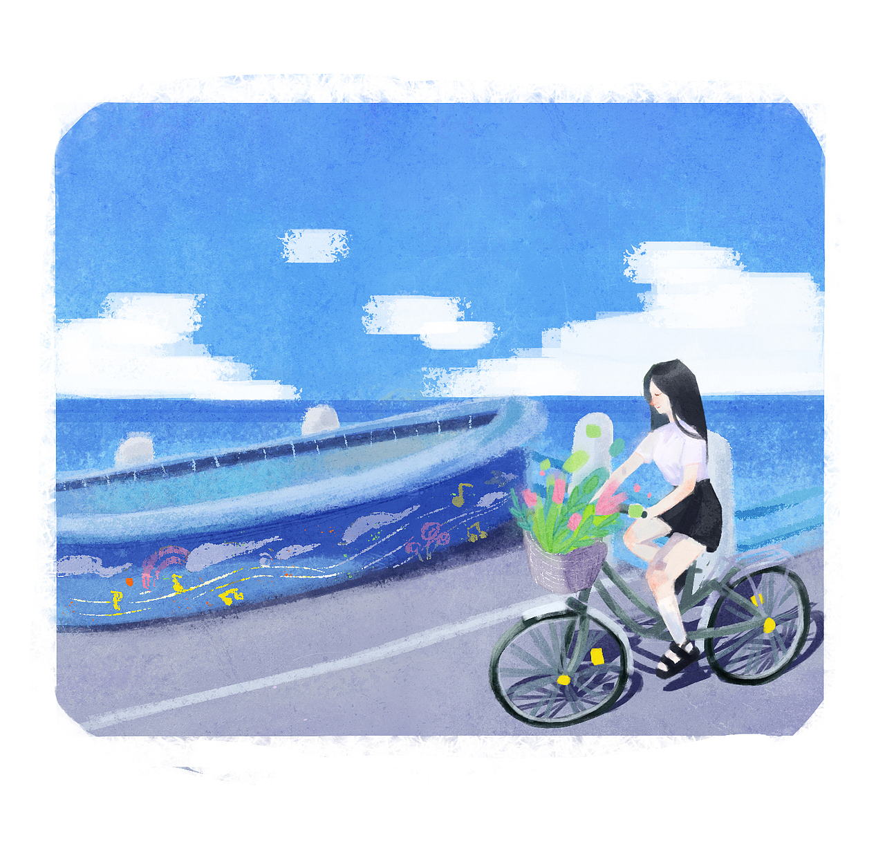 故事發(fā)生在某個海邊的夏天（圖ZMjE4ODA0NTEy） - 商業(yè)插畫 - 站酷設計師是霧原創(chuàng)素材 - 站酷ZCOOL