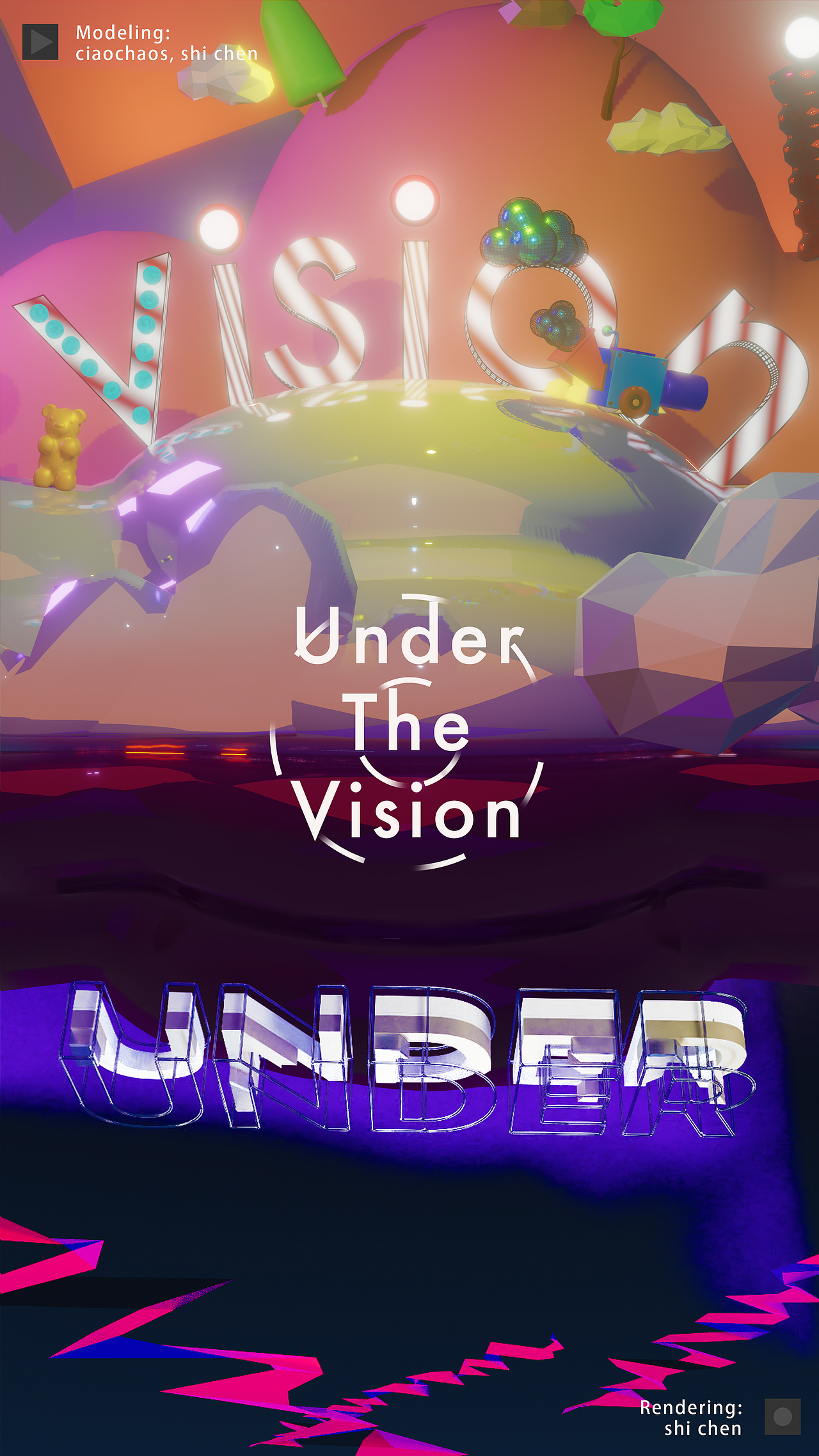 大一设计基础英文字体设计作业——under the vision
