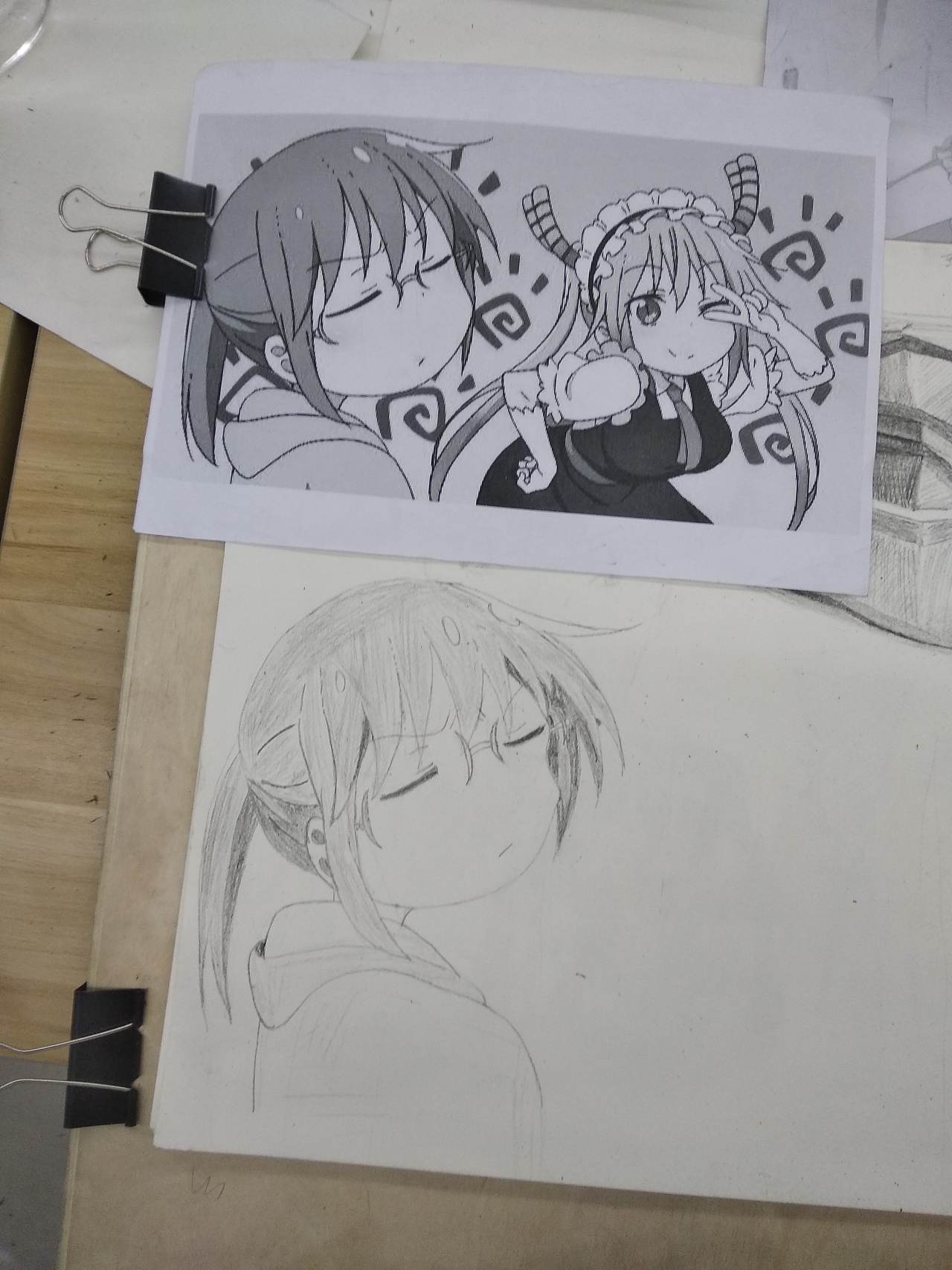 素描女生仓鼠