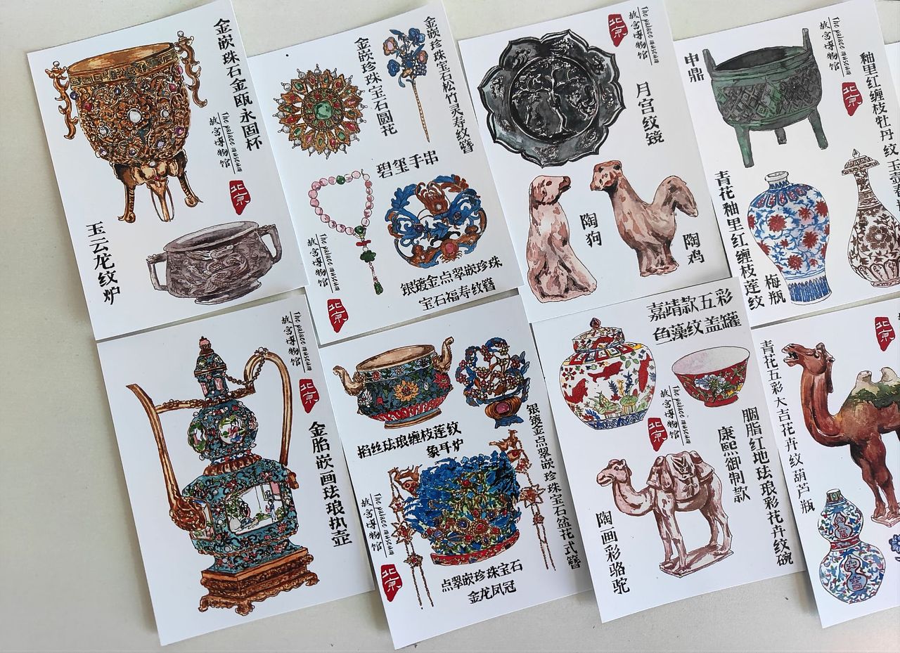 故宫文物系列合集（图ZMzQ0ODkyMjU2） - 艺术插画 - 站酷设计师苏苏的速写日记原创素材 - 站酷ZCOOL