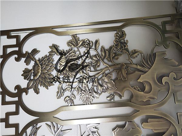 铝板雕刻青古铜屏风 浮雕3d立体青古铜铝板隔断