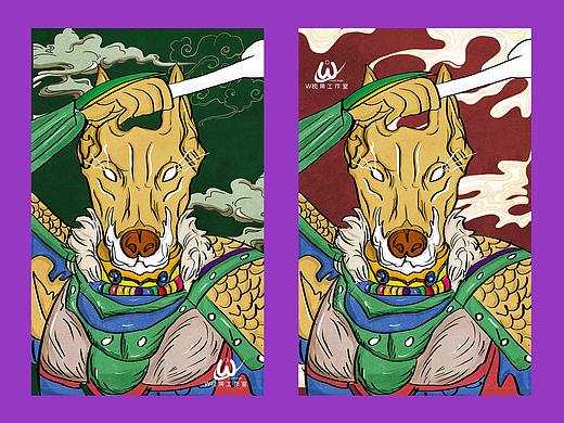 手绘插画【电脑手绘】生肖狗