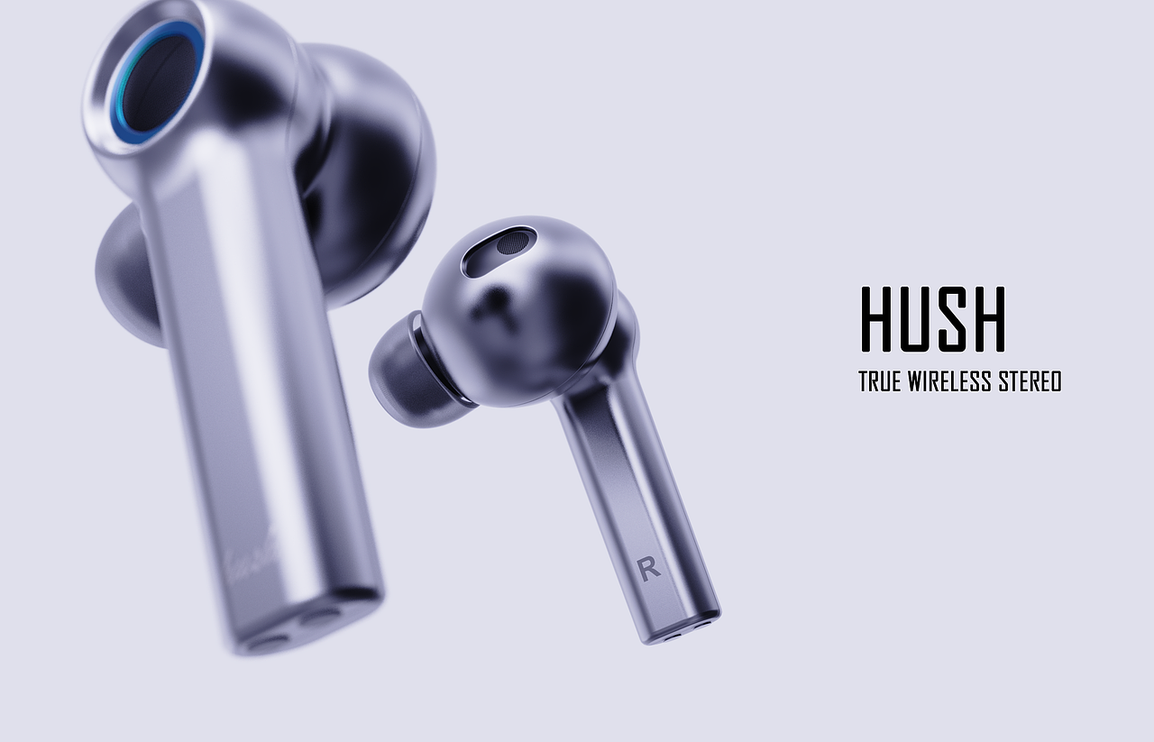HUSH True Wireless Stereo 无线耳机（图ZMjI3NDI5NDA0） - 电子产品 - 站酷设计师sailleung原创素材 - 站酷ZCOOL
