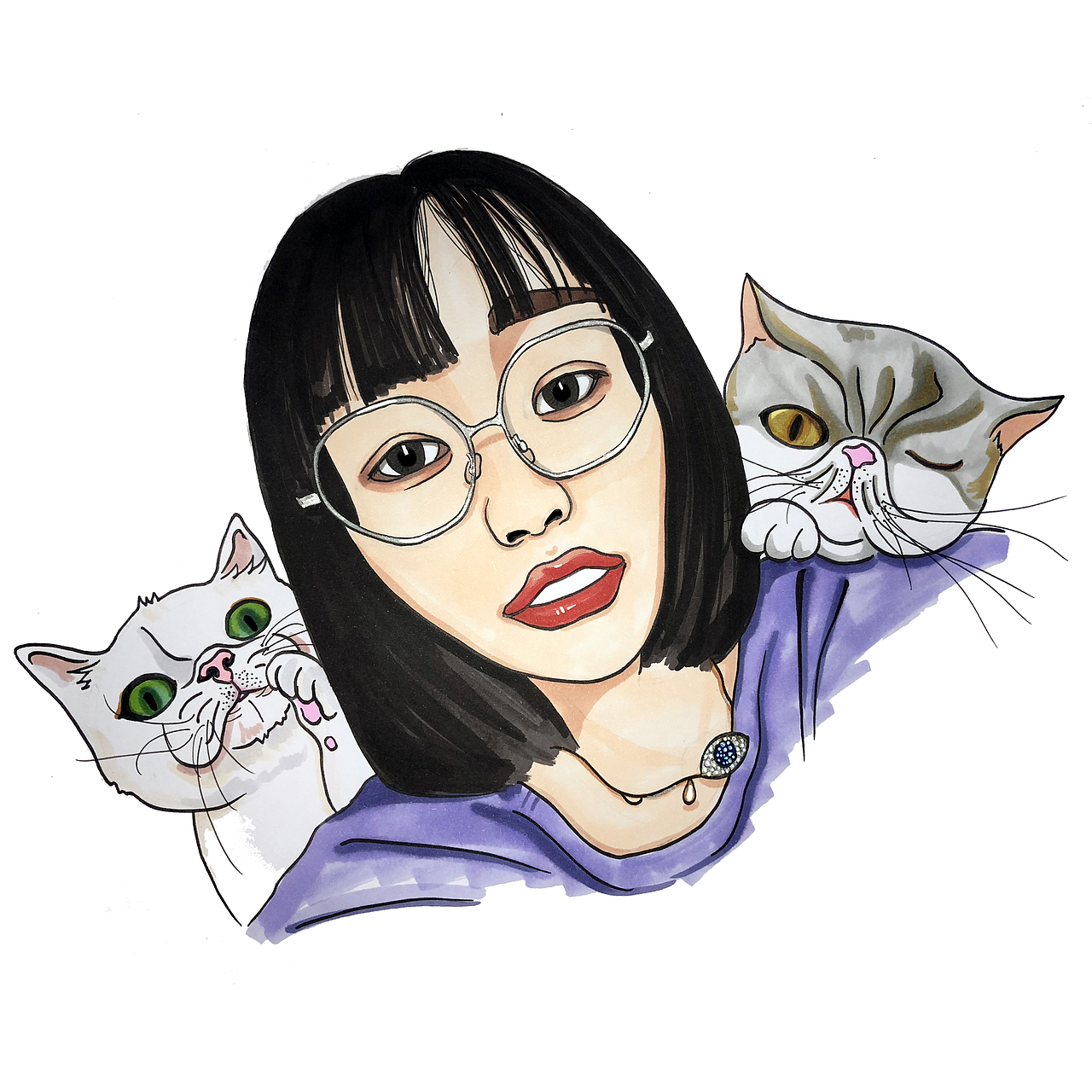 马克笔人物头像习作（图ZMTA2NzEwMTQw） - 创作习作 - 站酷设计师哦牙烦范啊原创素材 - 站酷ZCOOL