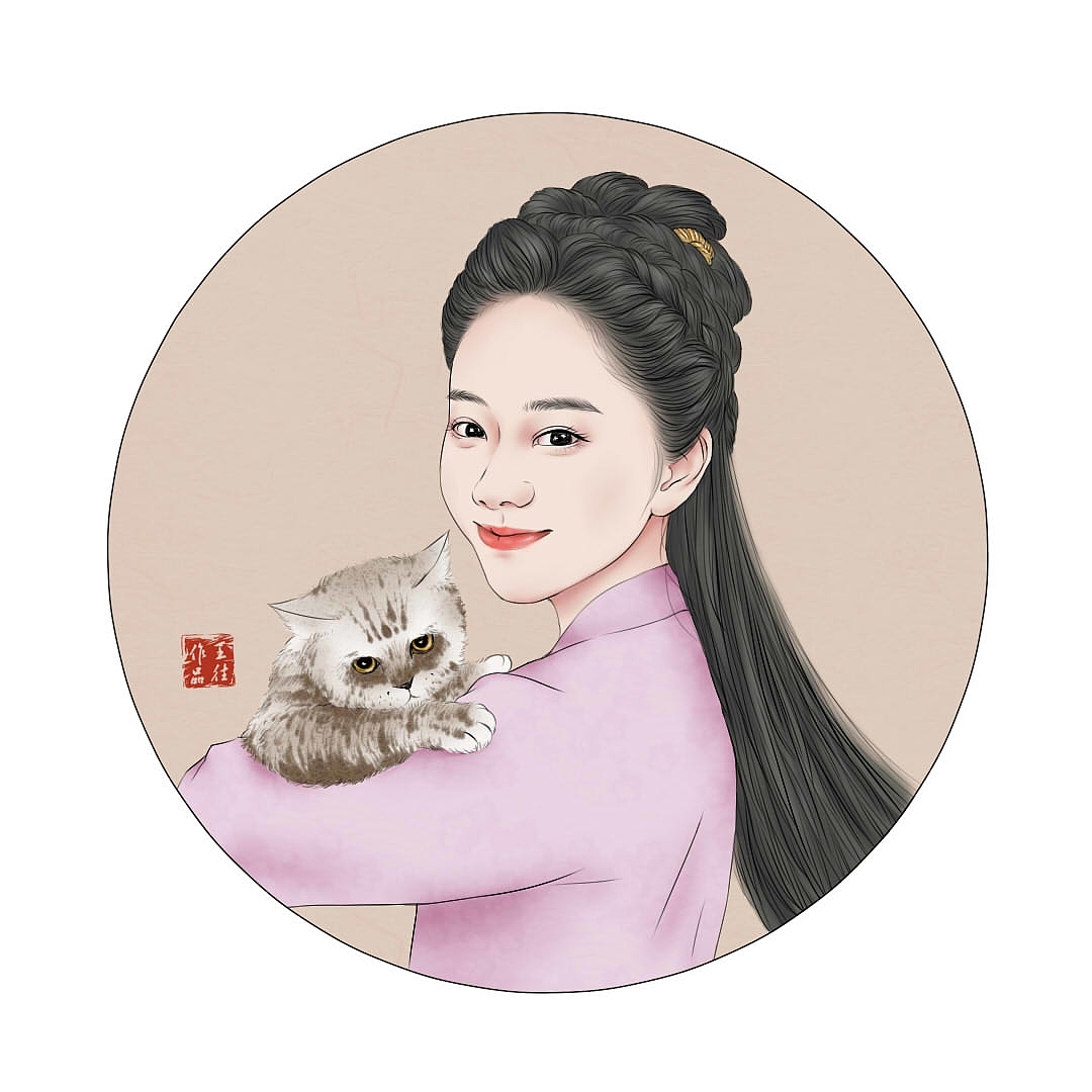 工笔人物——袁今夏（图ZMTkzMDMwNjQ0） - 创作习作 - 站酷设计师王往Robin原创素材 - 站酷ZCOOL