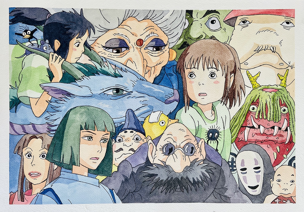 手绘水彩96|宫崎骏漫画系列01—《千与千寻》