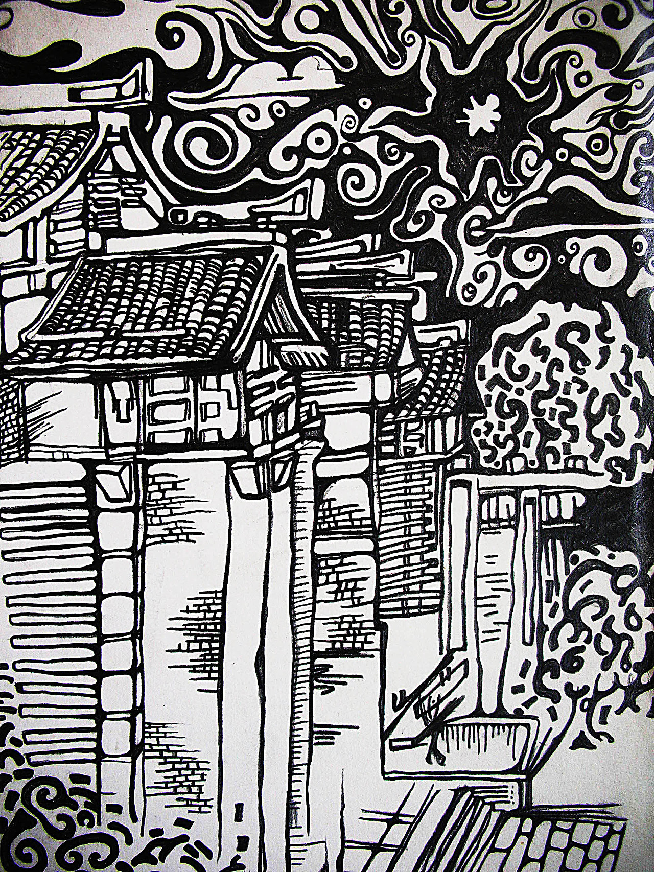 黑白画（图ZMzk1Mzg0） - 创作习作 - 站酷设计师阿禁原创素材 - 站酷ZCOOL