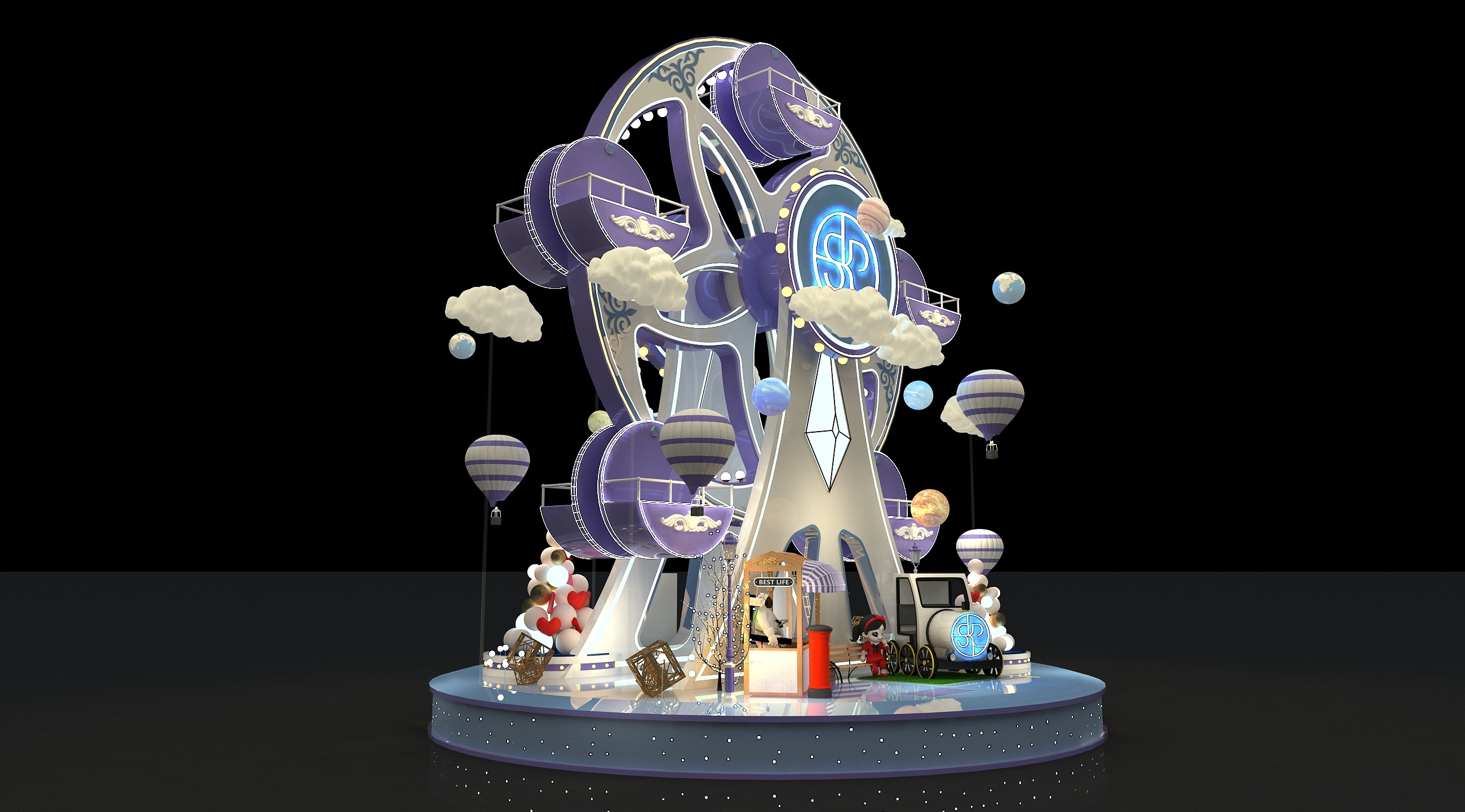 航空美陈 展位 展厅 家装 效果图制作