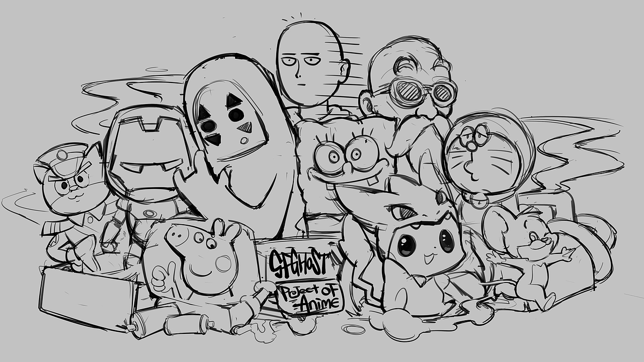 【同人插画】卡通人物大杂烩（图ZMjc5MzUzNDMy） - 创作习作 - 站酷设计师大星桑原创素材 - 站酷ZCOOL