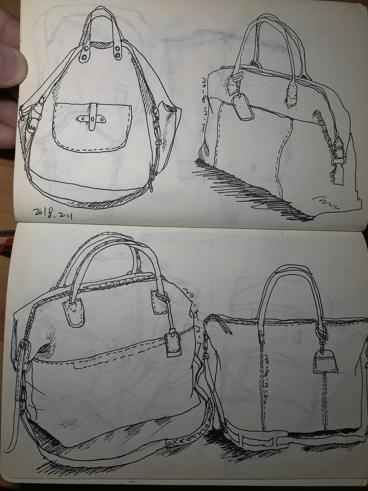 2016-2019年间467个箱包款式练习稿+附几张一根线速写