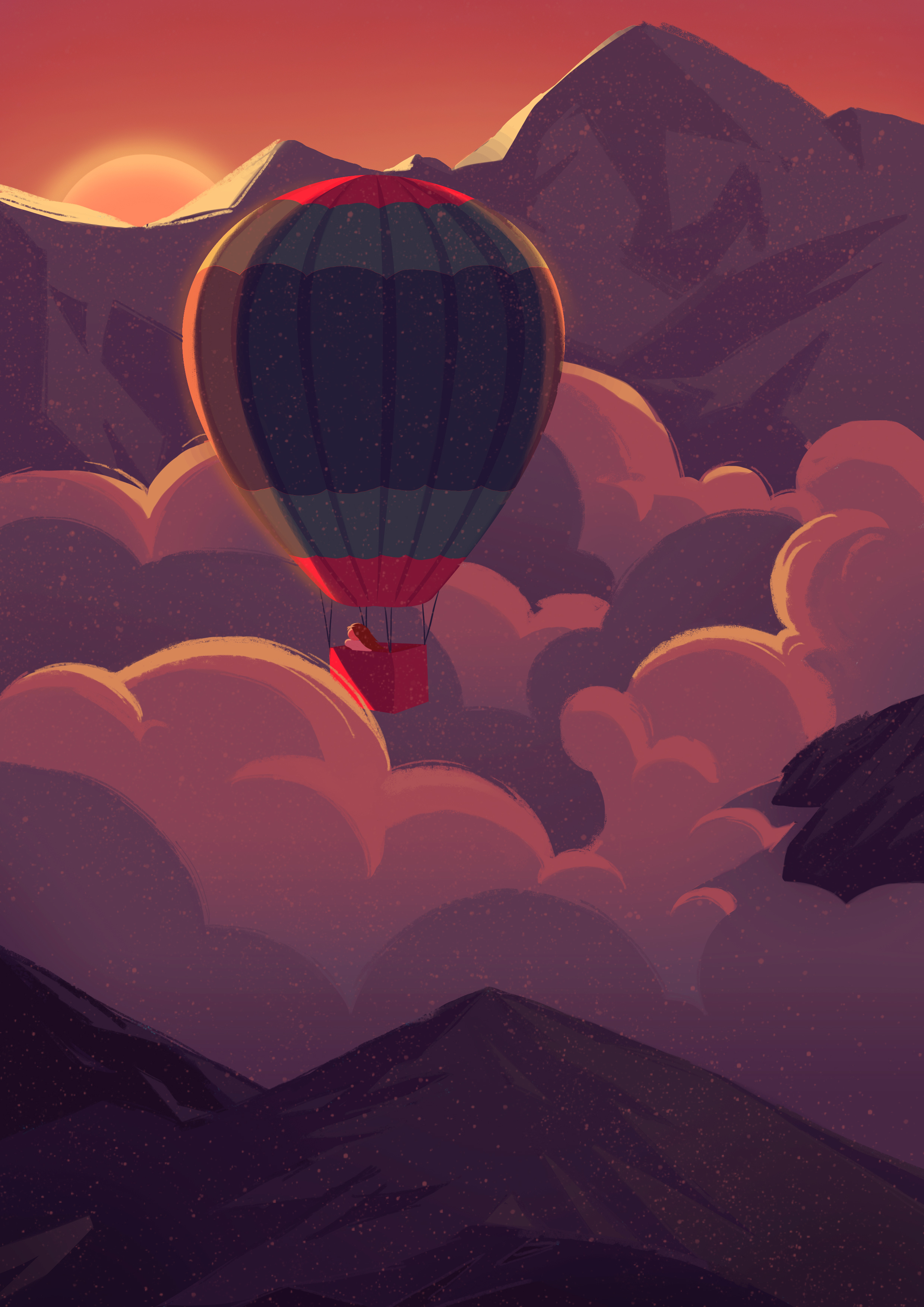 热气球|插画|创作习作|头上的包v - 原创作品 - 站酷 (zcool)