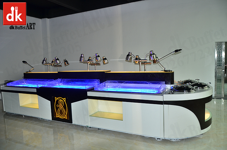迪克自助餐台 圆形大理石自助餐台定制 可移动布菲台